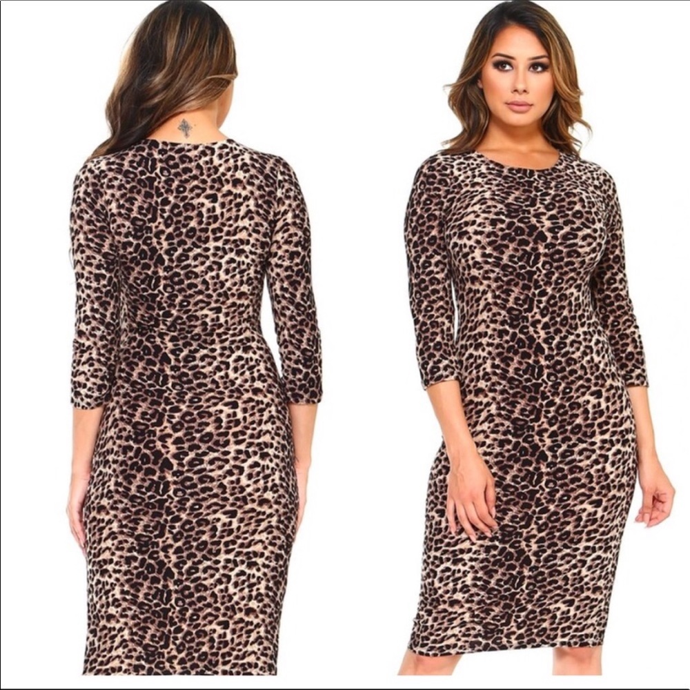 Leopard Print Dress - Picture 2 of 8